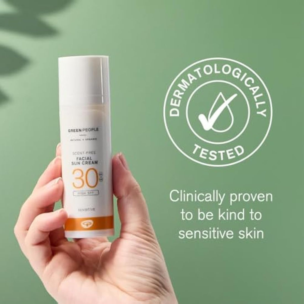 Green People Scent Free Facial Sun Cream SPF30 - Organic Sunscreen 50ml