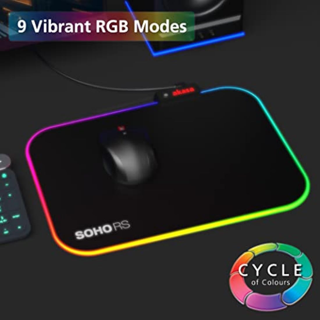 Akasa SOHO RS RGB Gaming Mouse Pad – Water-Resistant & Anti-Slip Base