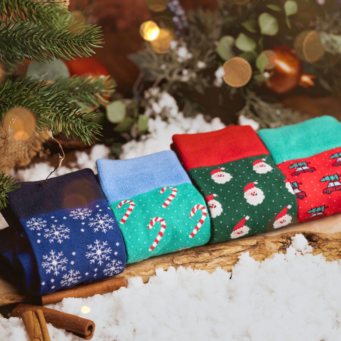 Swole Panda Driving Home For Christmas Bamboo Socks – Festive Holiday