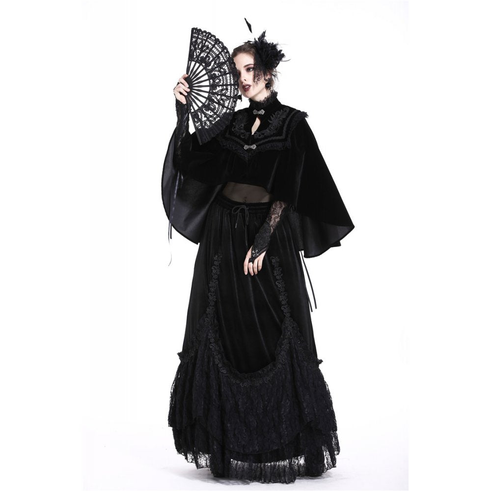 Dark in Love Gothic Black Lace Fan – Victorian Floral Accessory