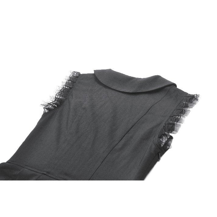 Dark In Love Gwendolyn Goth Mini Dress | Black Lace Panel A-Line