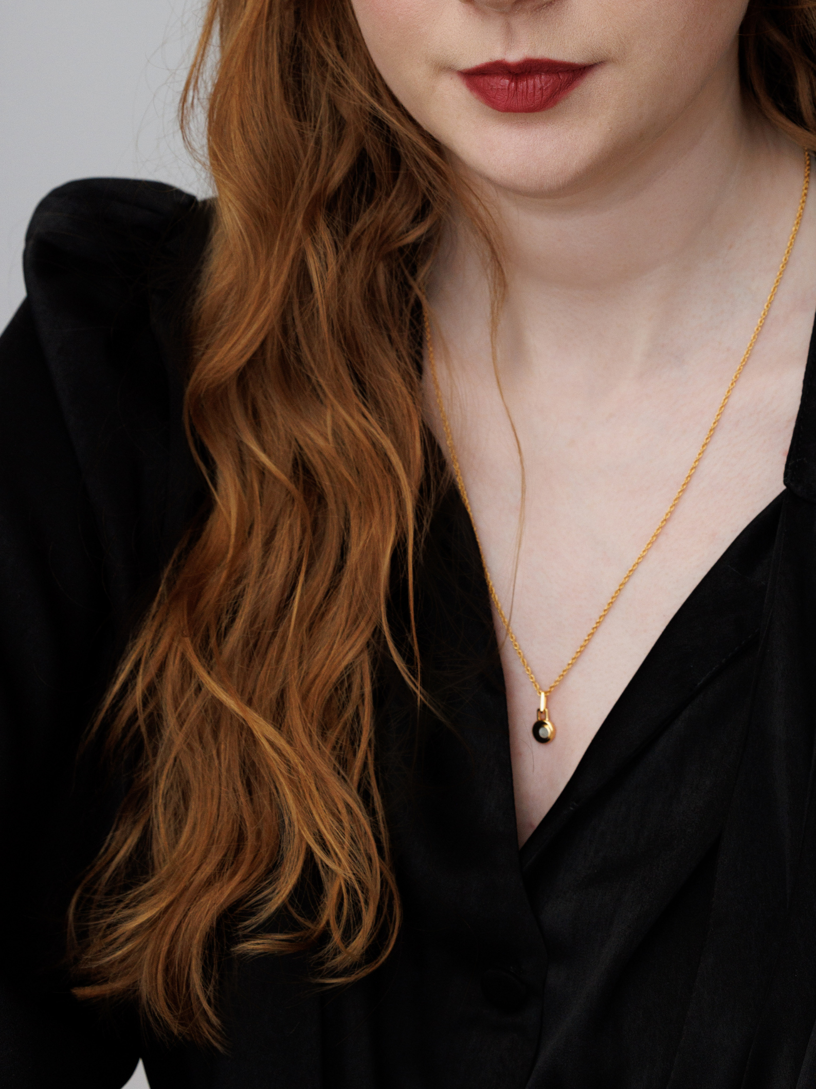 No More Nobody Cressida Moon Necklace | 18k Gold Plated Mother of Pearl