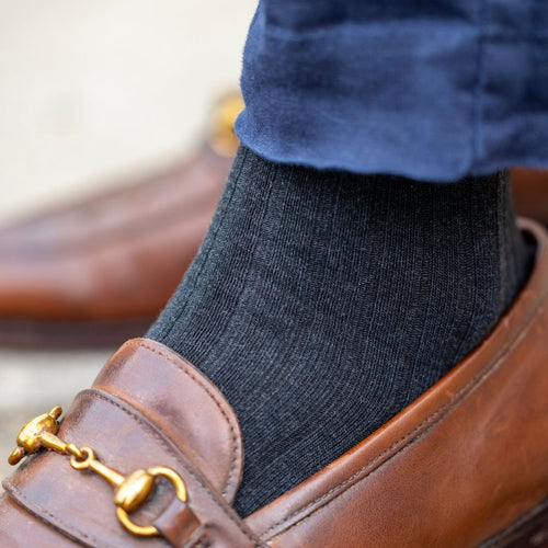 Swole Panda Marl Grey Bamboo Socks – Ribbed Sustainable Comfort Socks