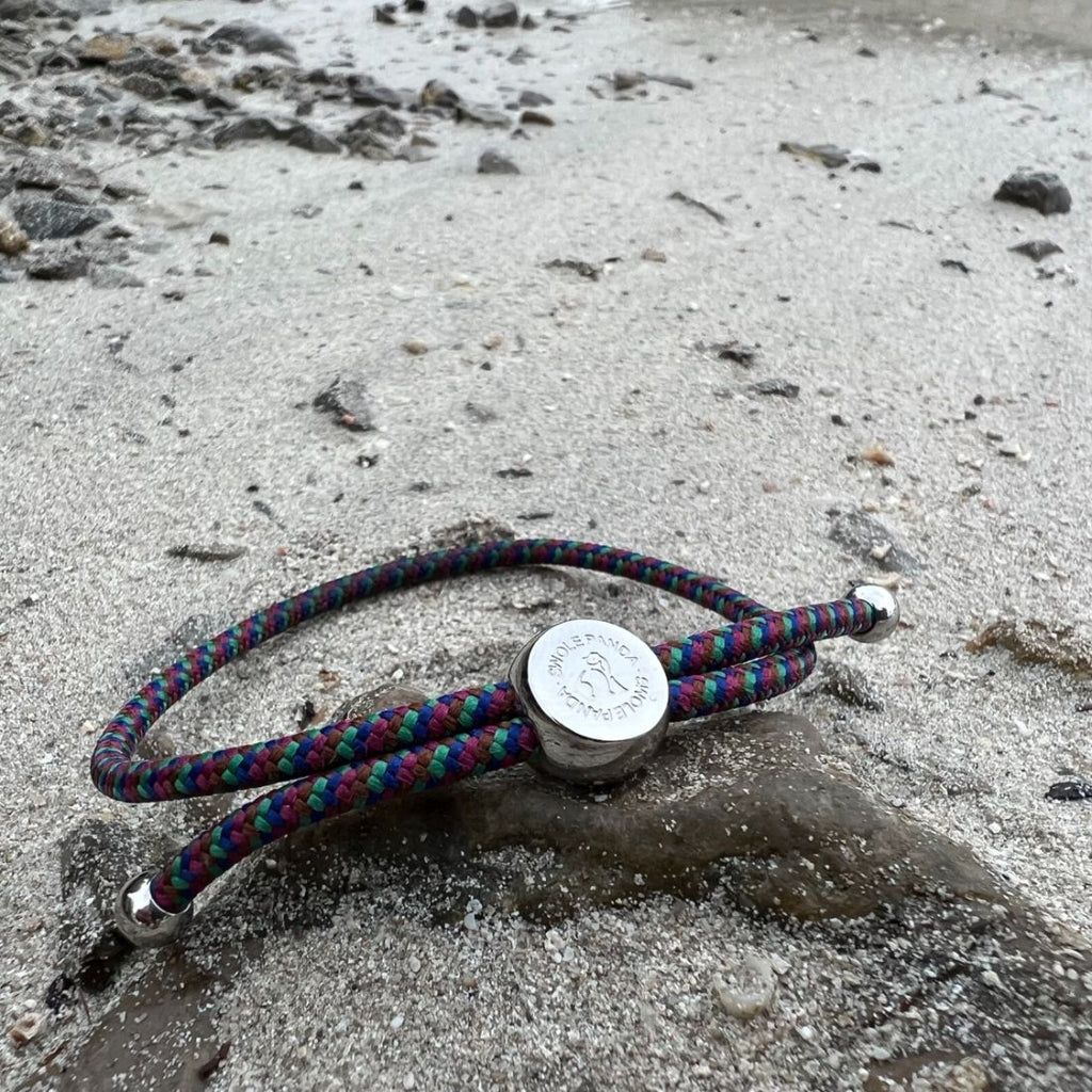 Swole Panda Green & Blue Zigzag Recycled Rope Bracelet – Unisex