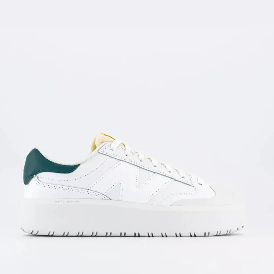 New Balance CT302 Women's Platform Sneakers – Off-White & Green – UK 6.5
