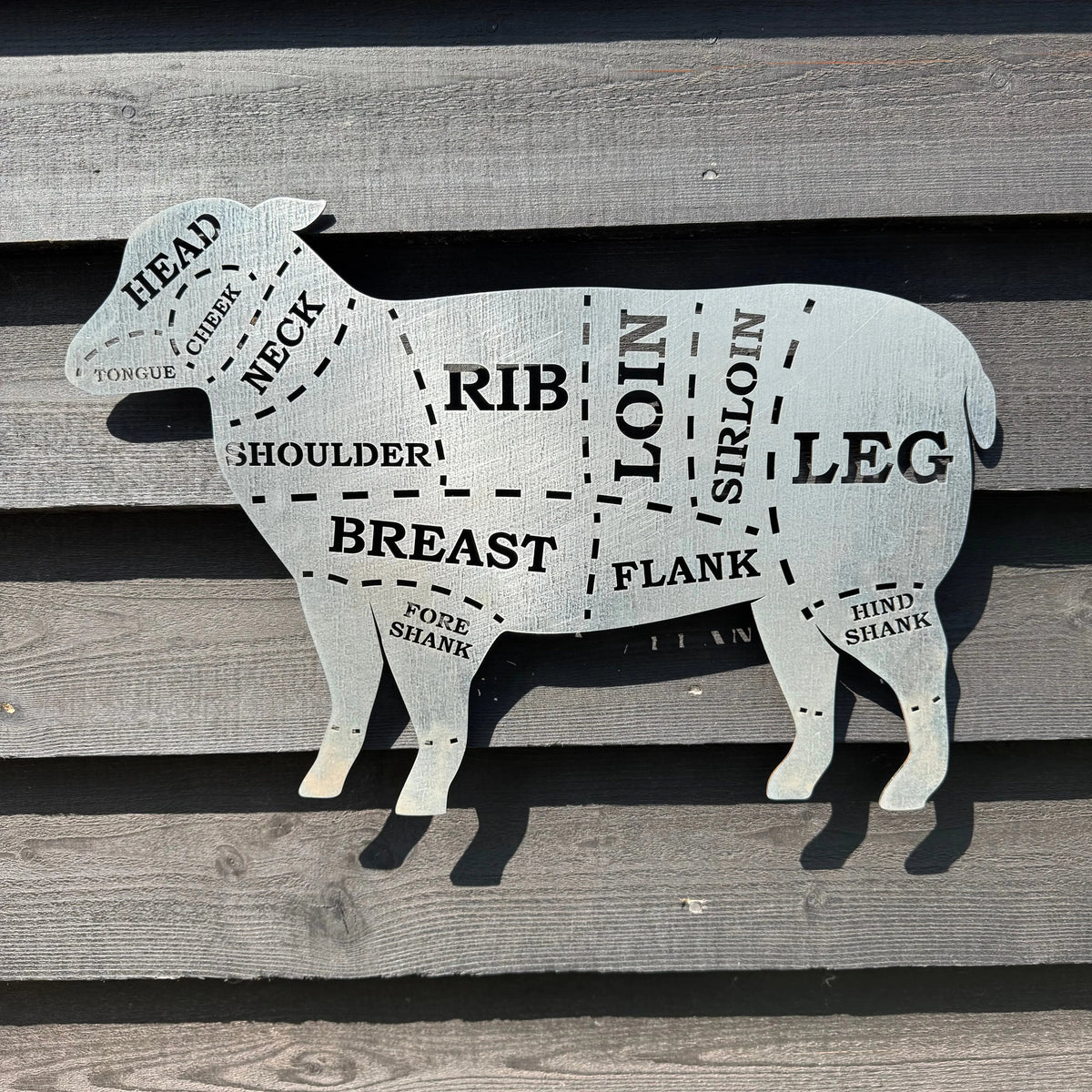 Rustic Warehouse Norfolk Lamb Metal Wall Art – Galvanized Steel Garden Decor