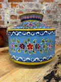Rustic Warehouse Norfolk Vintage Hand Painted Indian Metal Water Pot