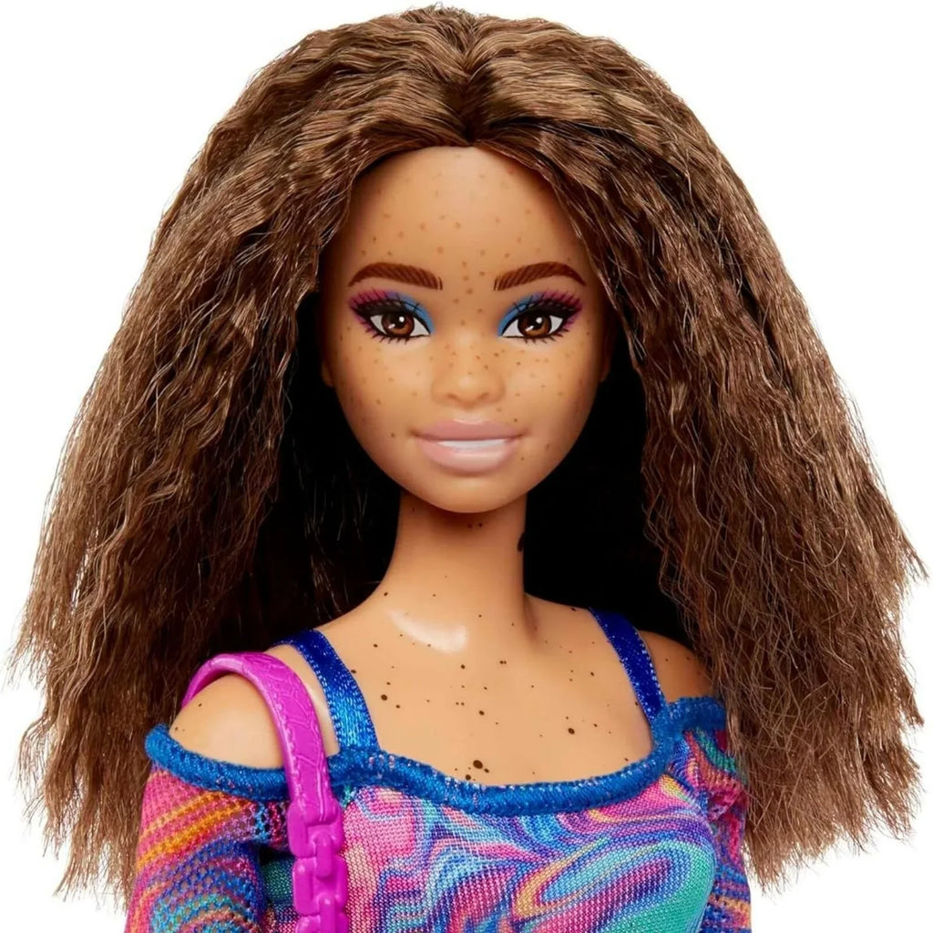 Barbie Fashionista Doll with Rainbow Marble Printed Dress