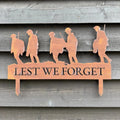 Lest We Forget Soldier Garden Decoration | Rusty Metal Steel Ornament