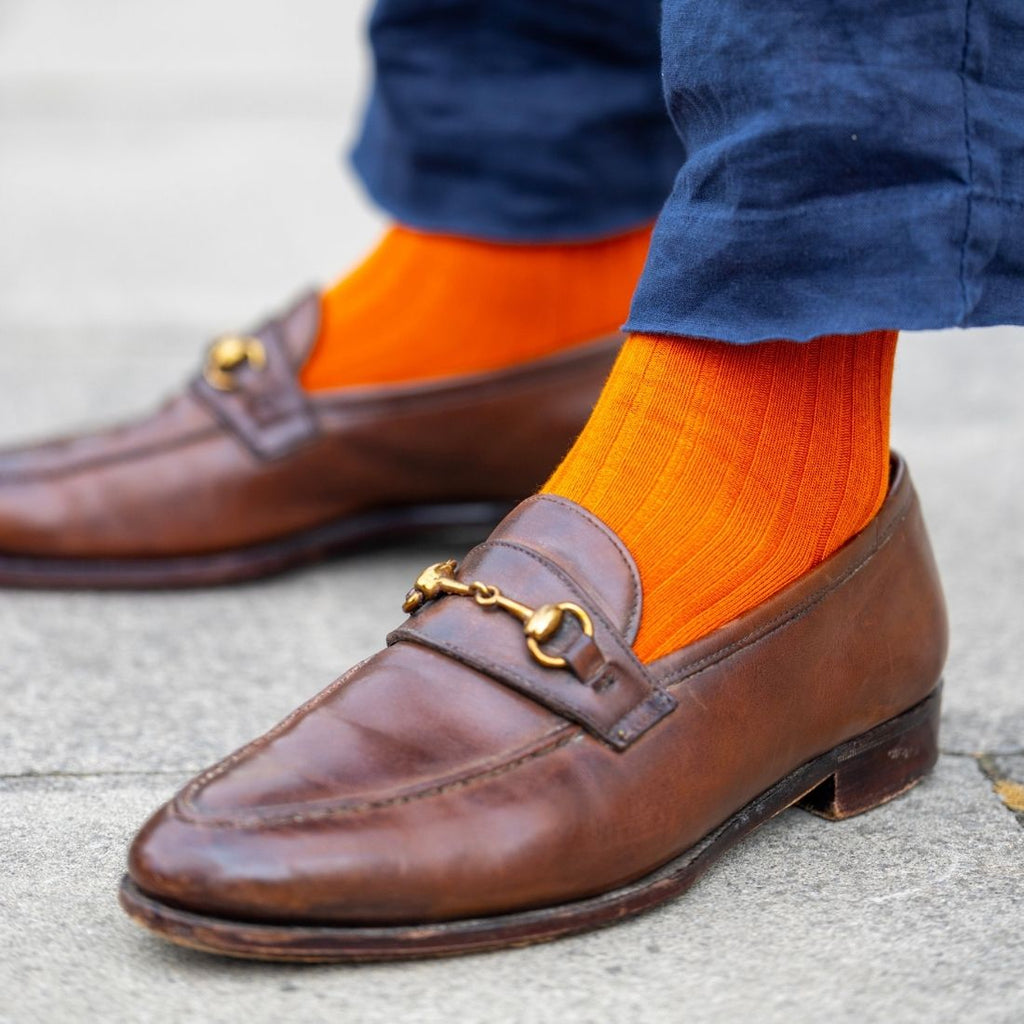 Swole Panda Burnt Orange Bamboo Socks – Ribbed Sustainable Hosiery