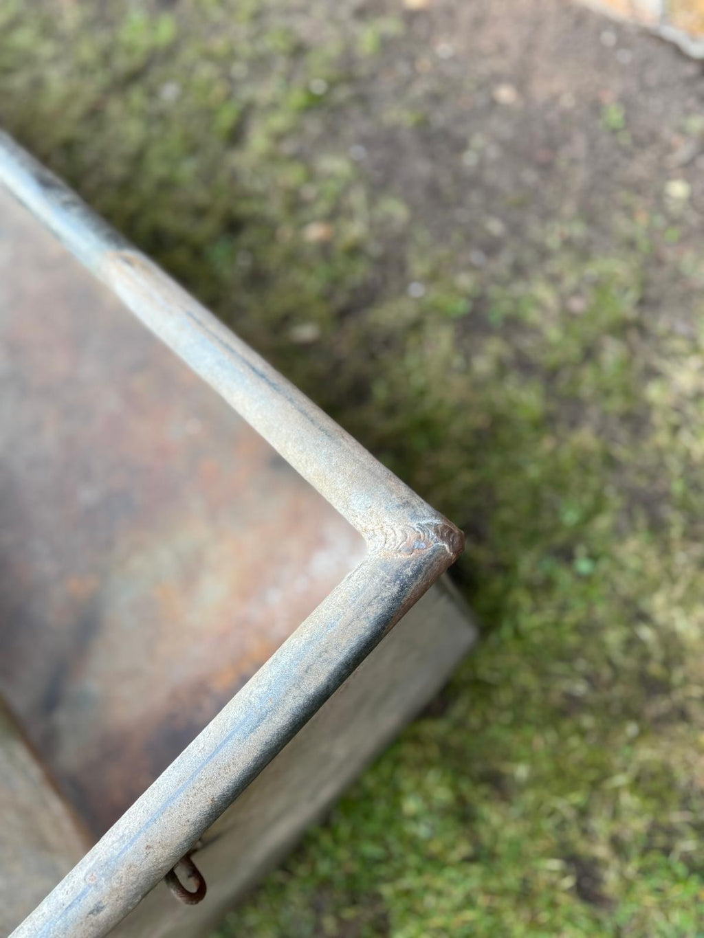 Vintage Long Galvanised Trough Planter /  Raised Bed Fish Pond Plant Tree Pot GG