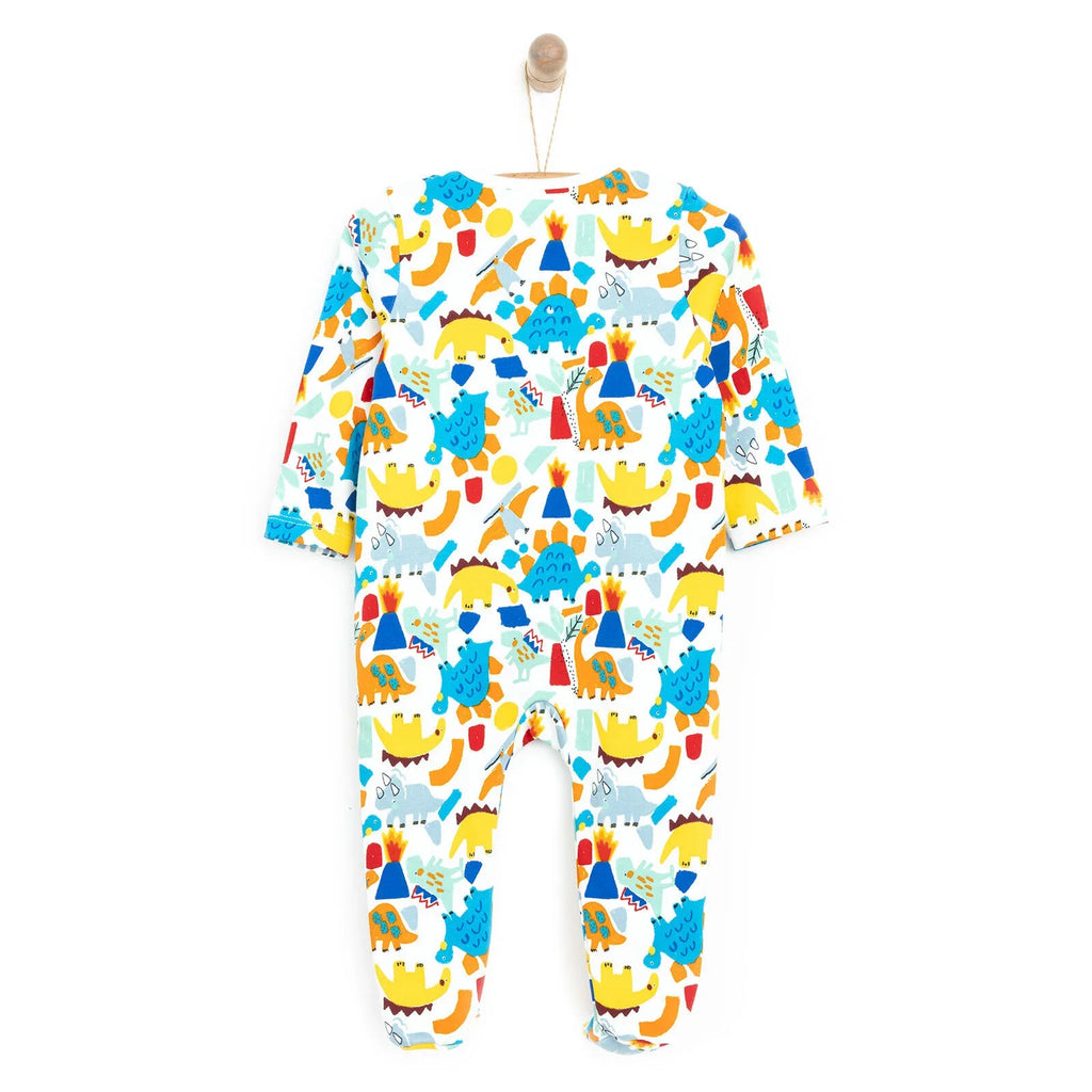 HelloBaby Newborn Baby Boy Footed Jumpsuit - Ecru