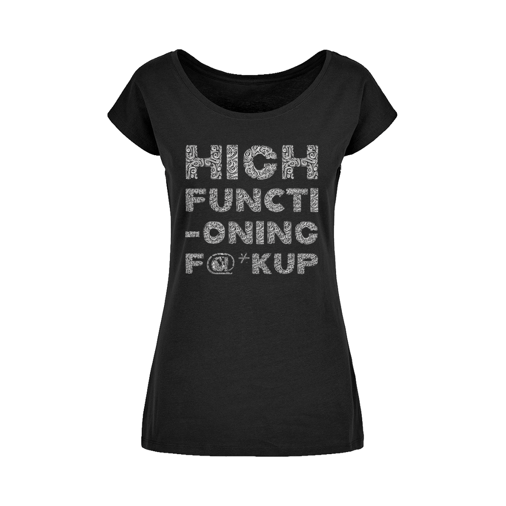 Gothic Attitude Women's Wide Neck T-Shirt – 100% Cotton Loose Fit Tee