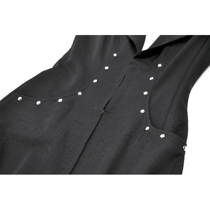 Dark in Love Collete Punk Sleeveless Long Fitted Coat | Studded Gothic