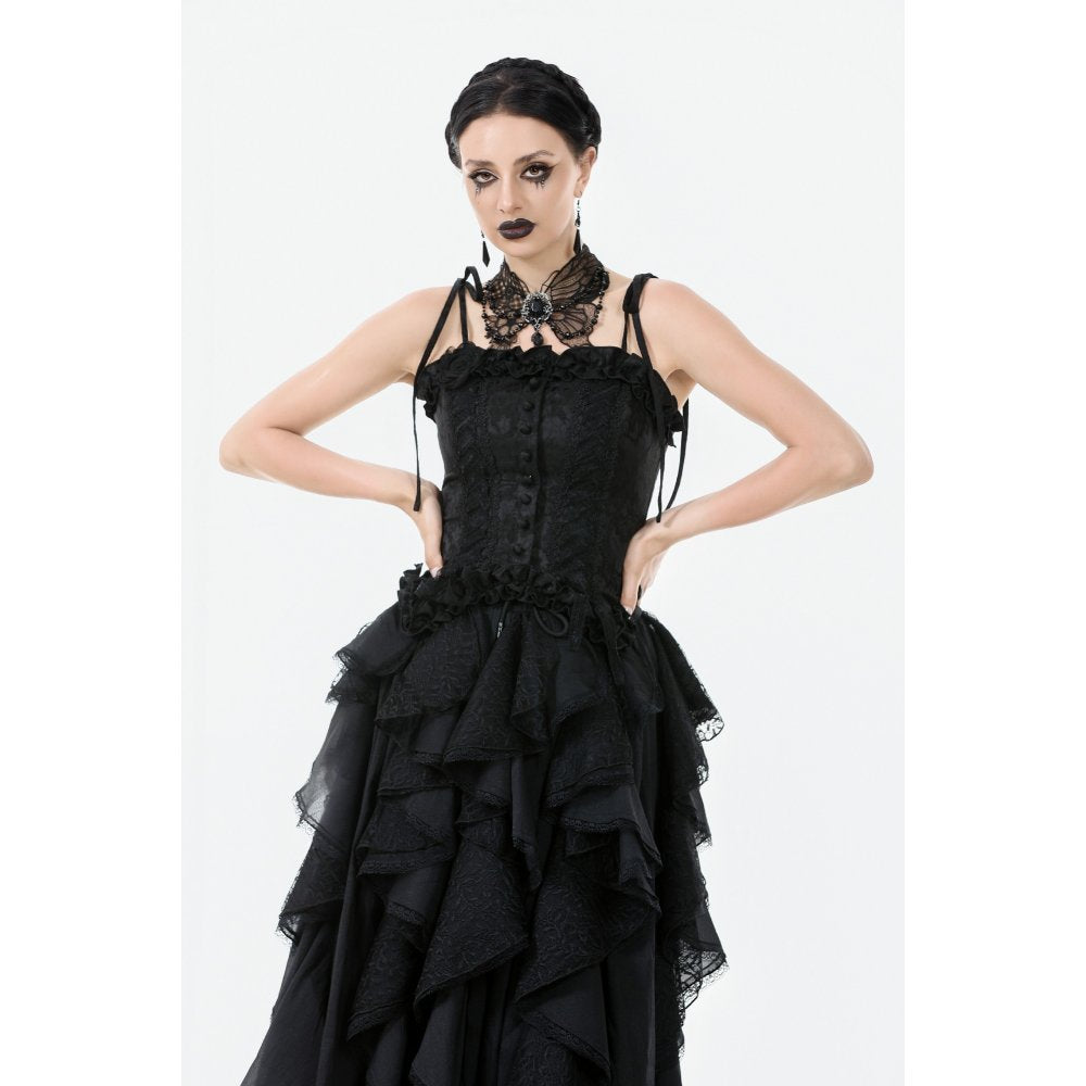 Dark in Love Lysandra Butterfly Lace Beaded Collar | Gothic Gem Drop