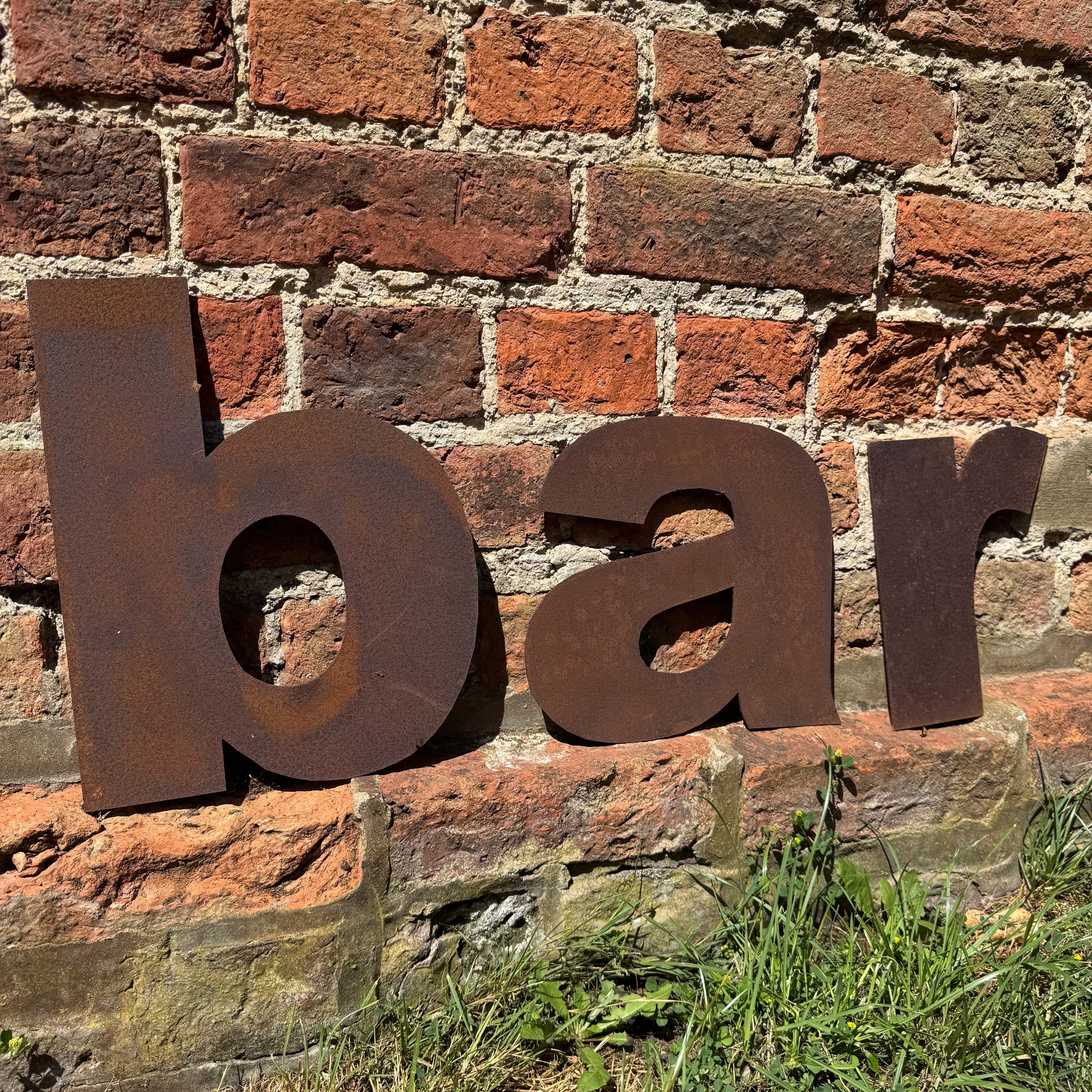 Rustic Metal BAR Letters Sign – Handmade Steel Wall Art by Rustic Warehouse
