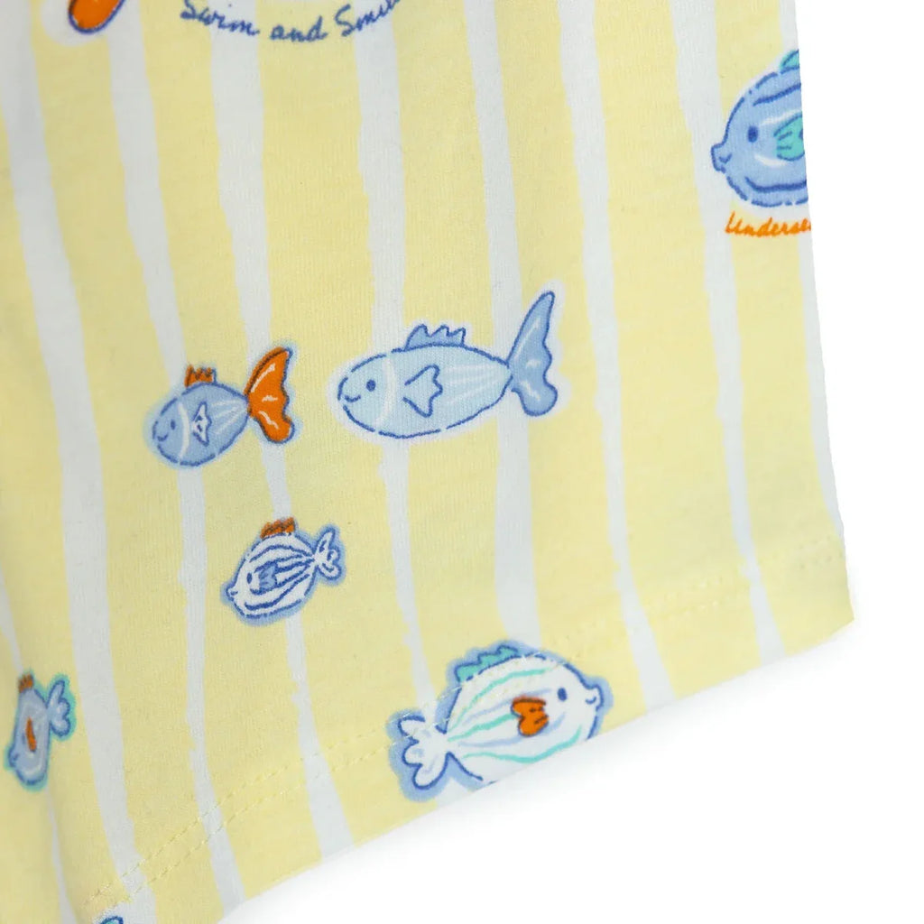HelloBaby Boys Pyjamas Set Animal with Buttons Short Sleeve - Yellow