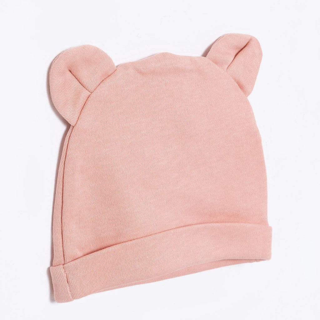 HelloBaby 100% Cotton Newborn Hat - Soft Pink