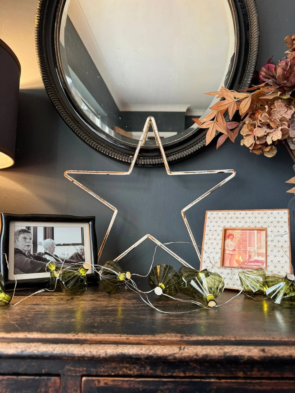 Rustic Metal Stars | Distressed White Steel Garden Wall Art | 44cm