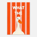 What The Duck: Funny Minimalist Animal Poster - Bold Stripes & Whimsical Design