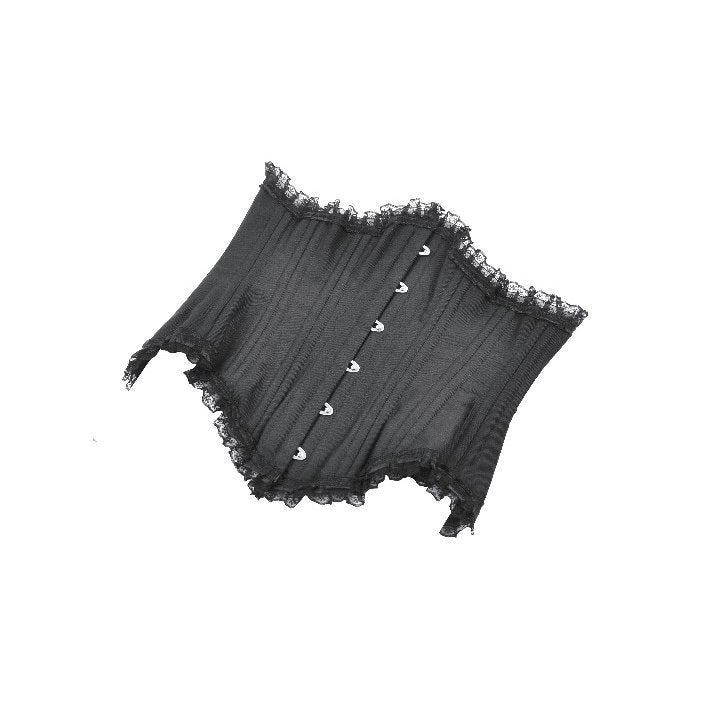 Dark in Love Talia Gothic Longline Metal Boned Corset | Black Polyester