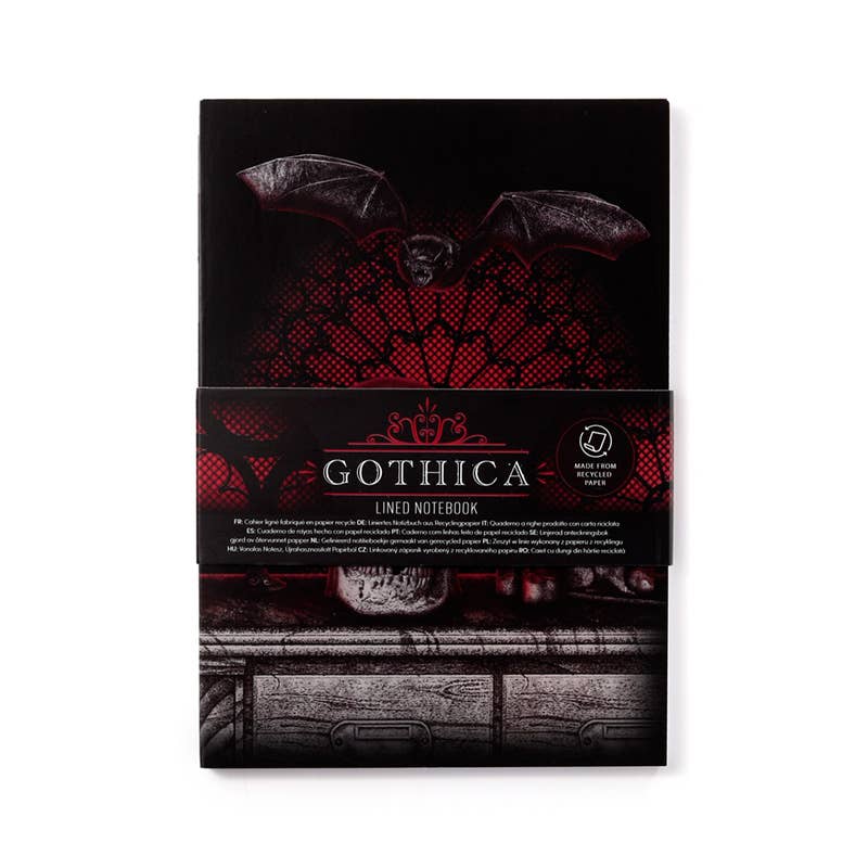 Gothica Recycled Paper A5 Notepad by Kate's Clothing – 60 Lined Pages