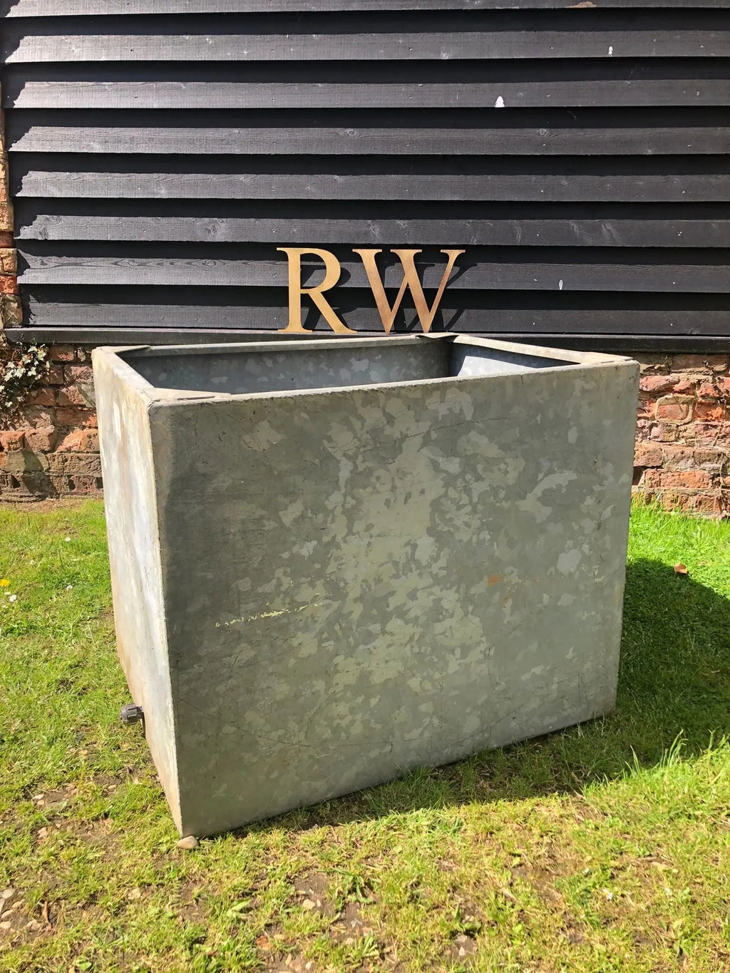 Vintage Galvanised Trough Planter / Herb Garden /Raised Bed Pond /Plant Pot D