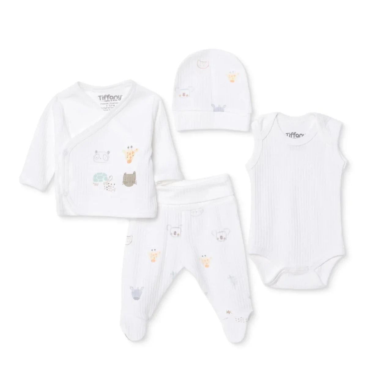 Tiffany 100% Cotton Tiny Baby Set - Ecru