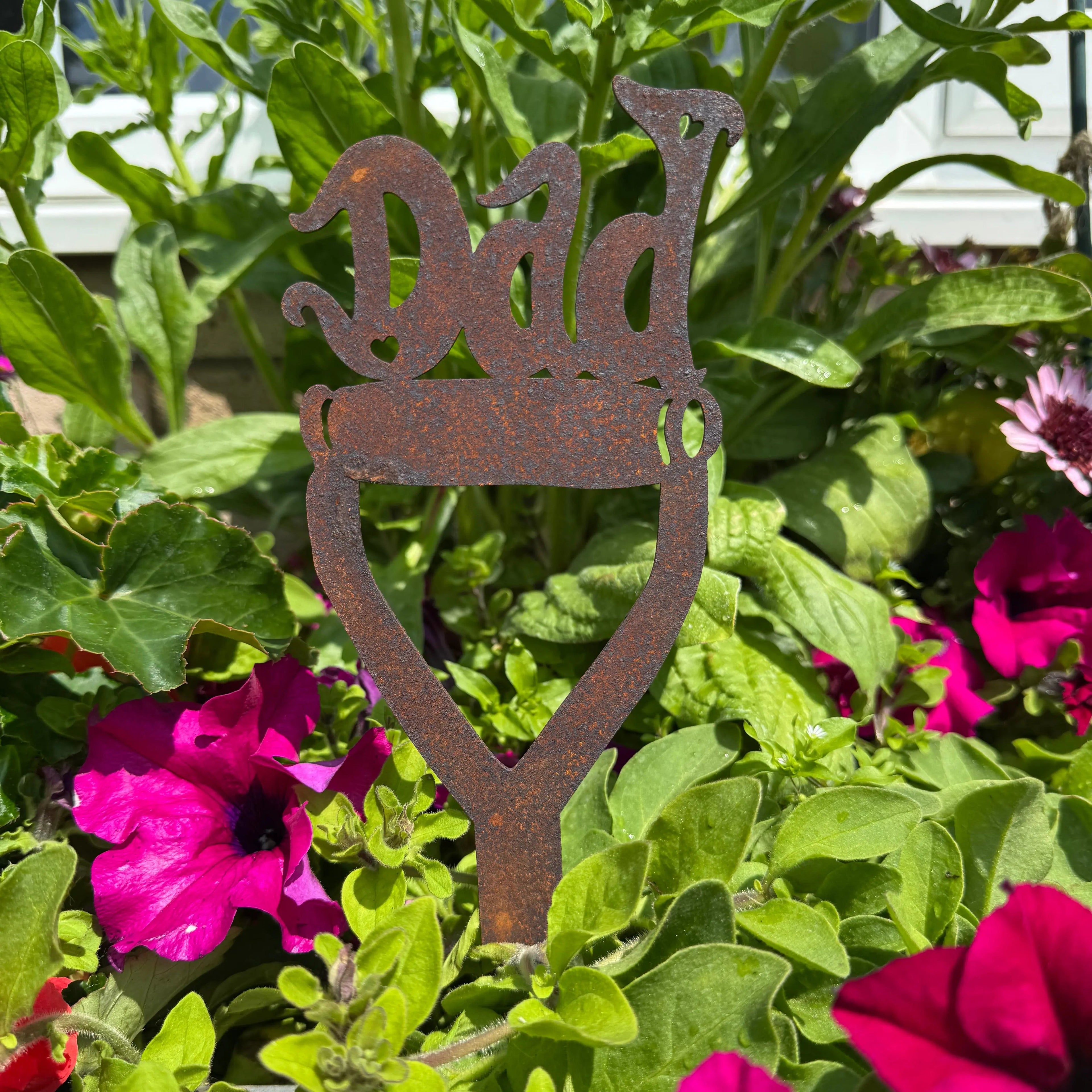 Dad Spade Garden Decoration | Rusty Metal Steel Art by RW Norfolk