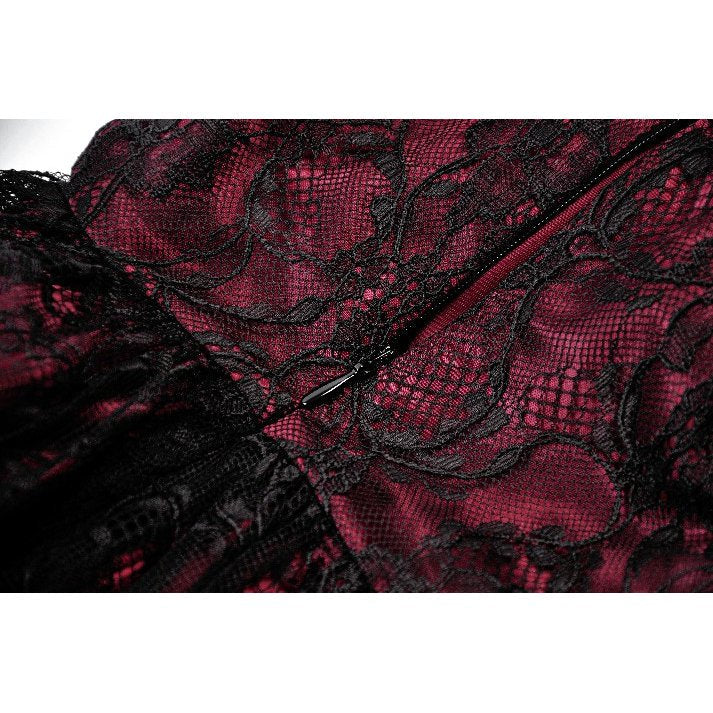 Dark in Love Red Black Lace Princess Dress with Star Charms