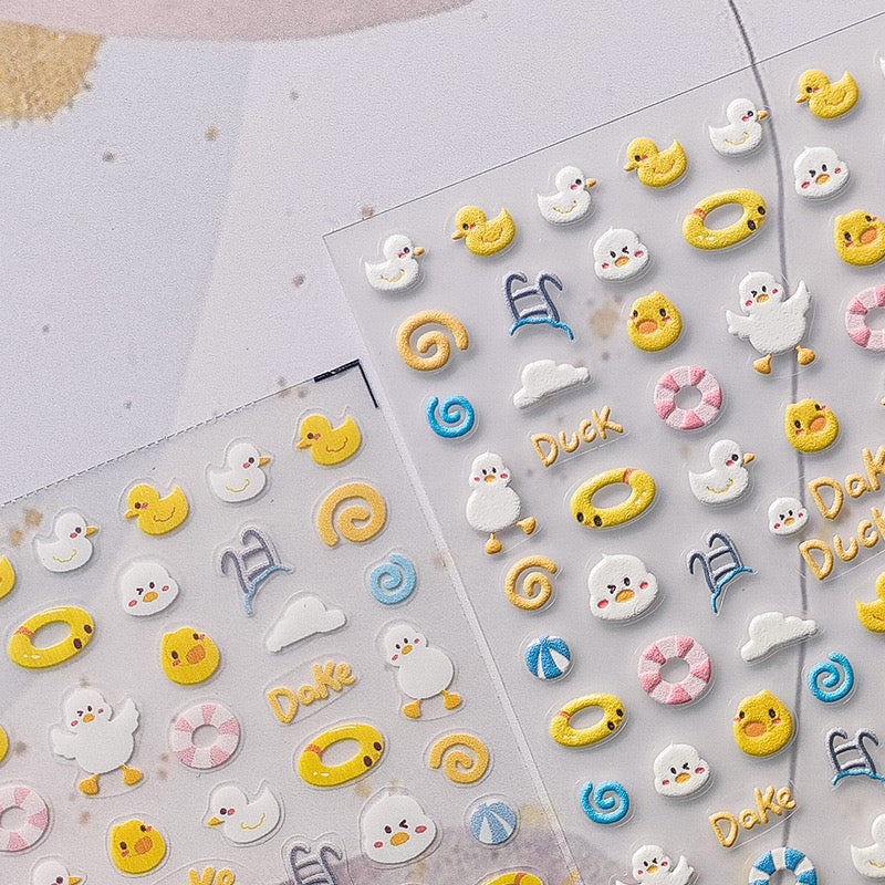 Swimming Pool Duck Nail Deco Stickers | LuLuFun Studio Cute Nail Art Decals