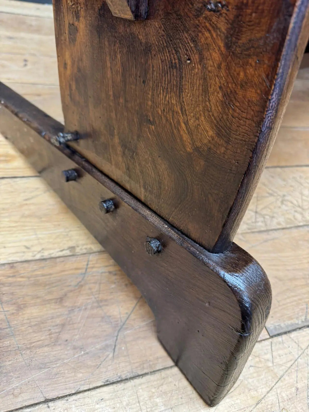 Arts & Crafts Elm Settle Bench Hall Seat Pew Antique Furniture 144cm