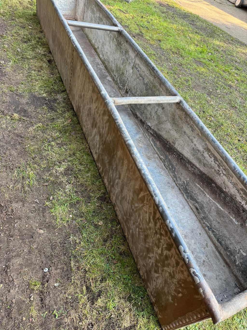Vintage Long Galvanised Trough Planter /  Raised Bed Fish Pond Plant Tree Pot GG