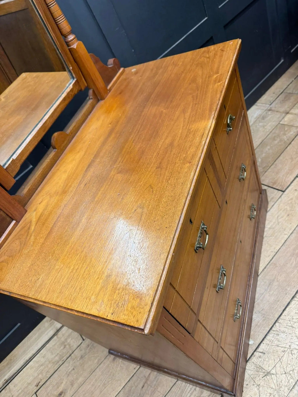 Antique Walnut Chest of Drawers by Maple & Co  Edwardian Dressing Table