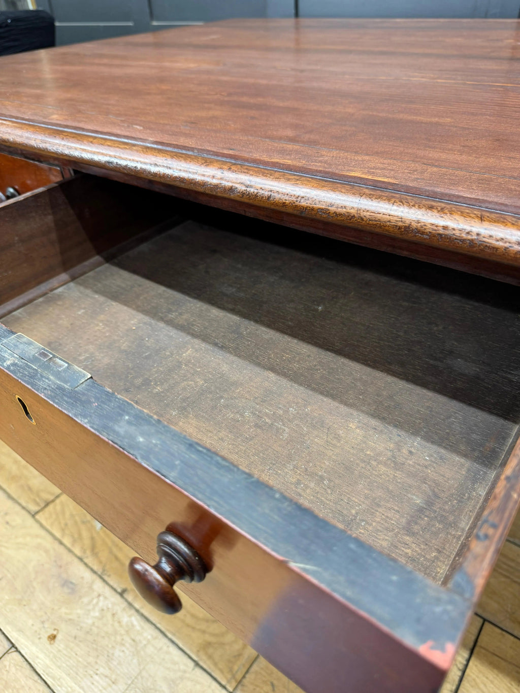 Antique Victorian Mahogany Library Table Desk Kitchen Dining Table With Drawers