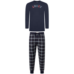 Lucky Brand Crew Neck & Closed Hem Flannel Pant Pyjama Set
