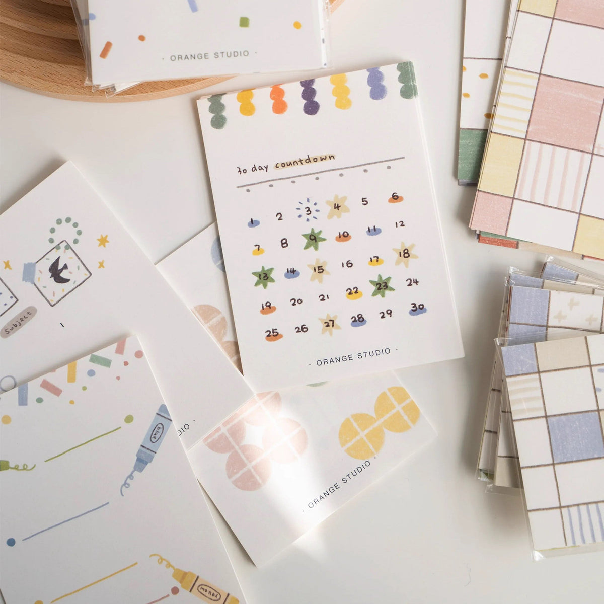 LuLuFun Studio Grid Memo Note Pad – 24 Sheet Season Stationery Set