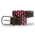 Swole Panda Recycled Woven Belt – Blue Red White Zigzag Elasticated