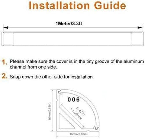 LightingWill V-Shape LED Aluminum Channel 5-Pack | 3.3ft Silver Profile
