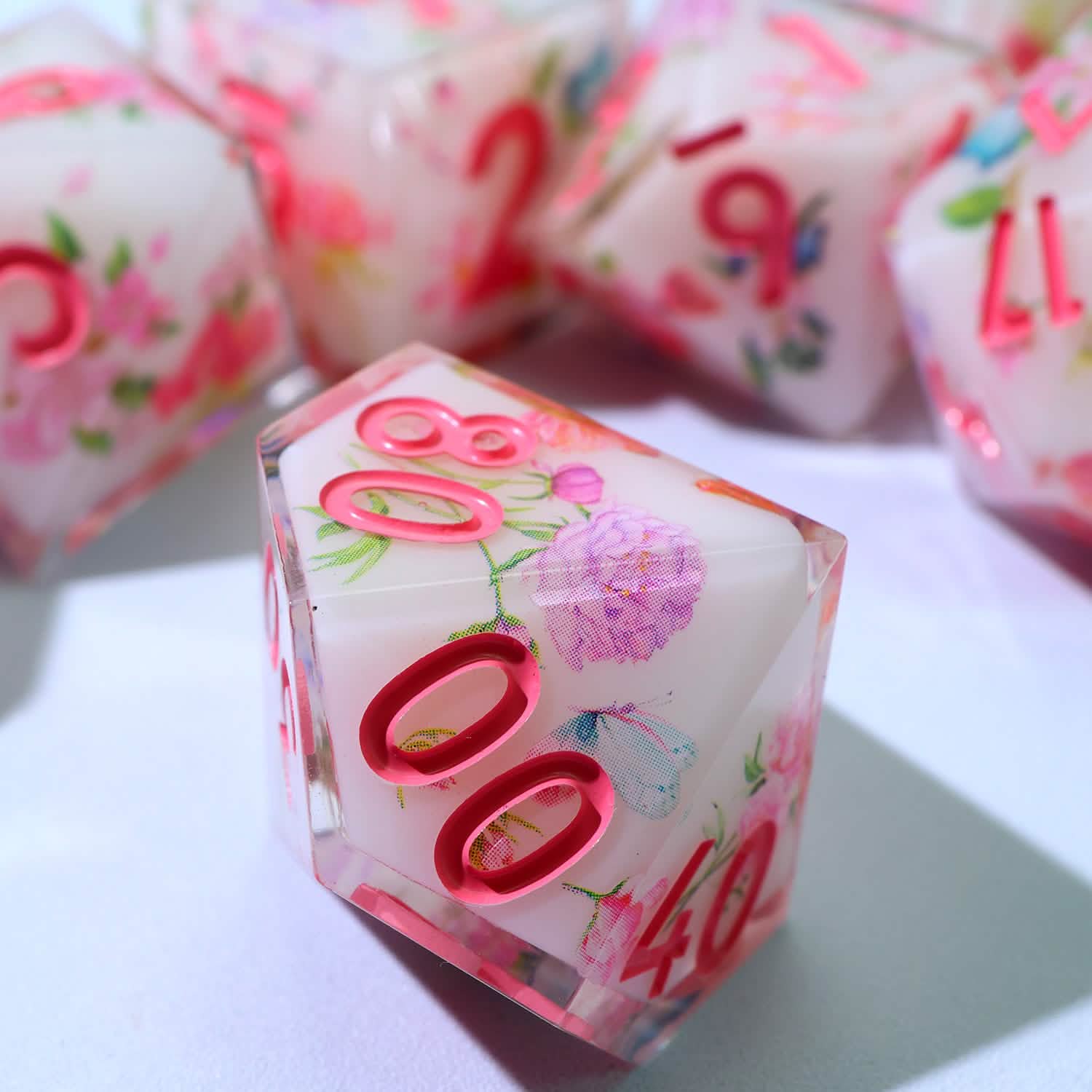 Fey Garden | Sharp Edge Dice | Resin | 7 Piece Set