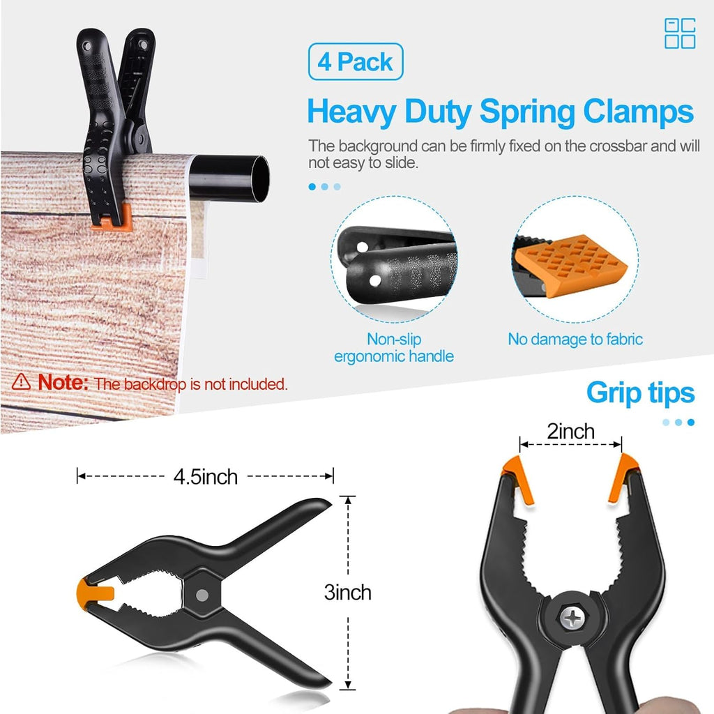 EMART Heavy Duty Backdrop Stand - 3x3m Adjustable Photography Frame Kit