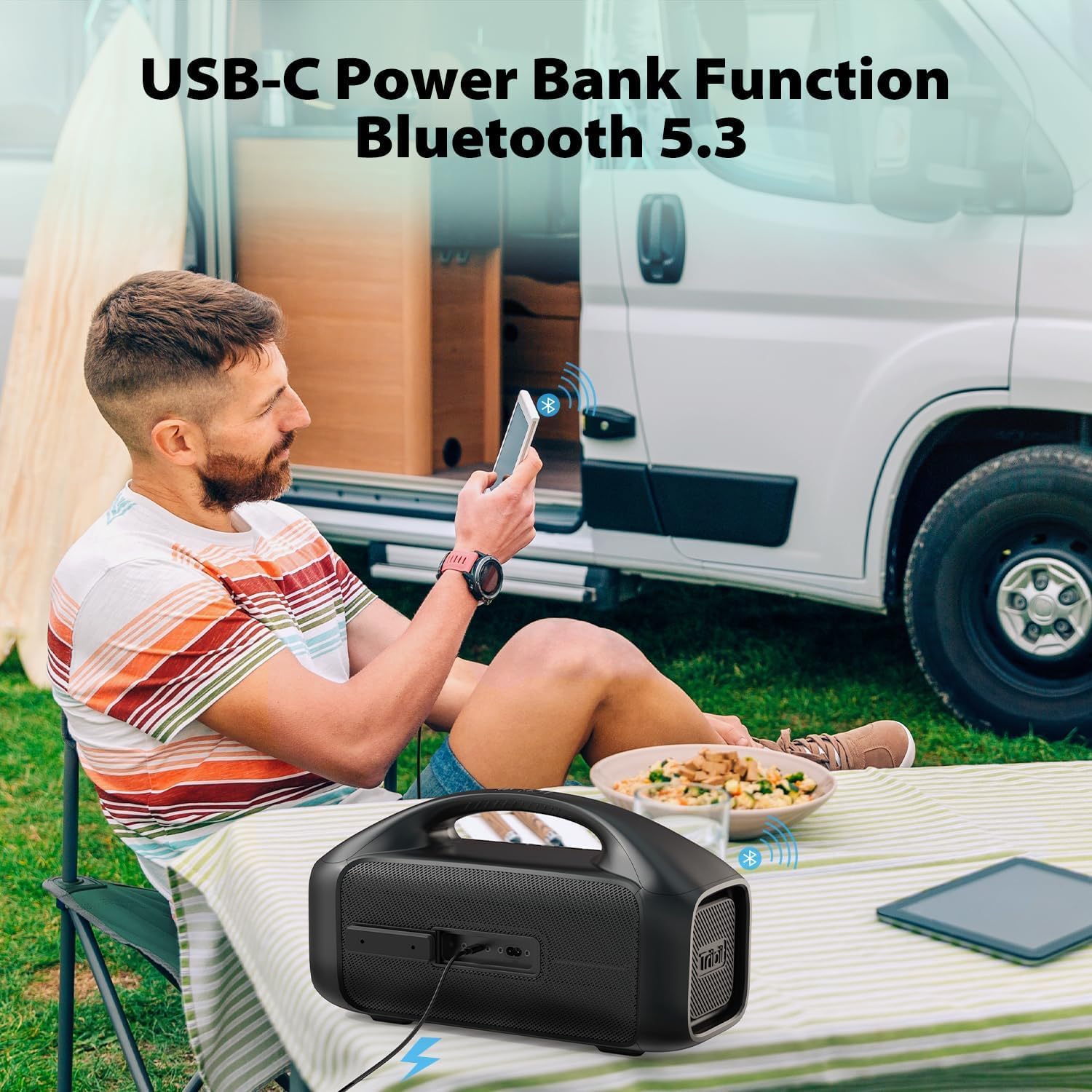 Tribit StormBox Blast 90W Bluetooth Speaker | IPX7 Waterproof & LED