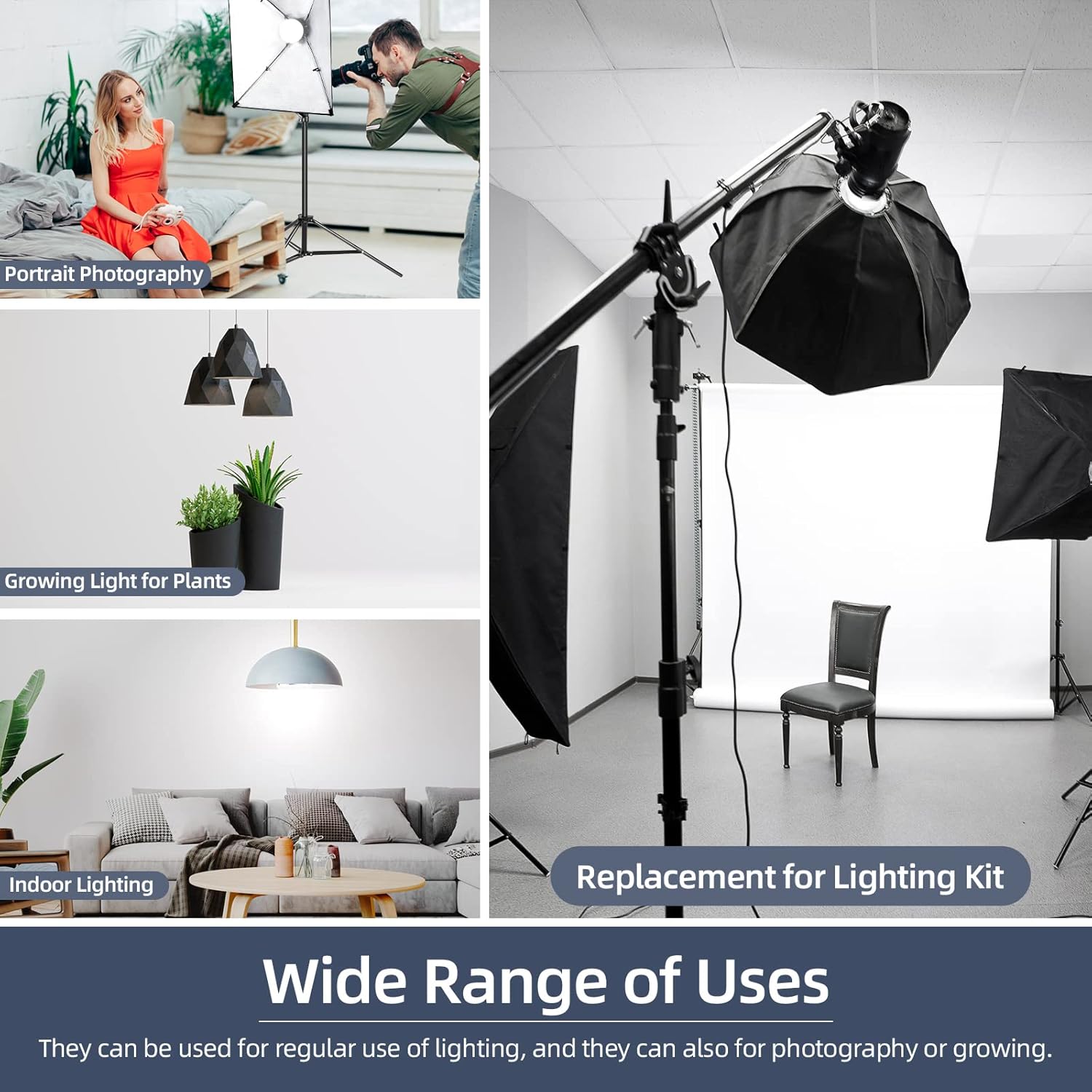 Massive Discounts 85W Dimmable LED Photography Bulb | E27 3000K-6000K