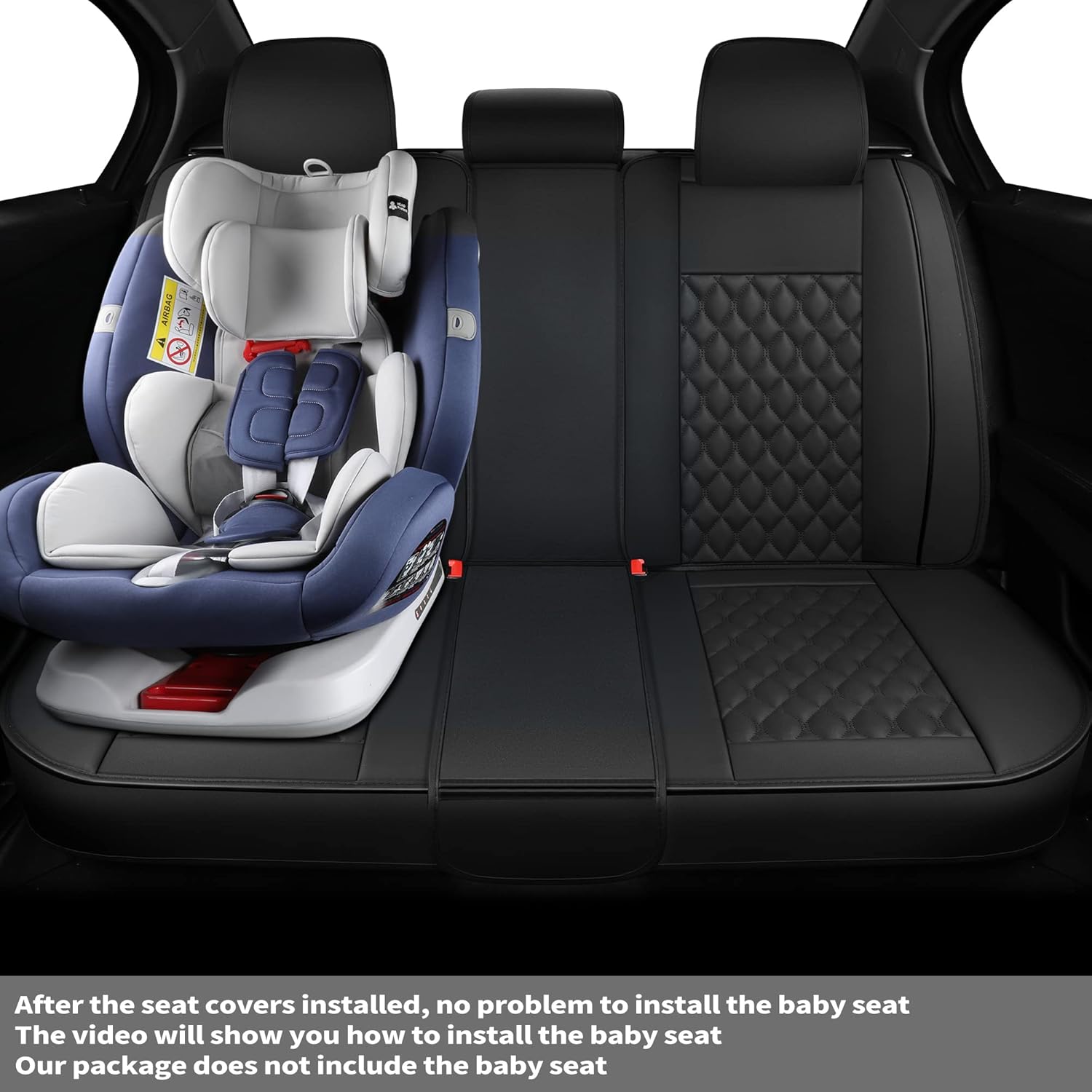 Vankerful Universal PU Leather Car Seat Covers for SUVs & Sedans