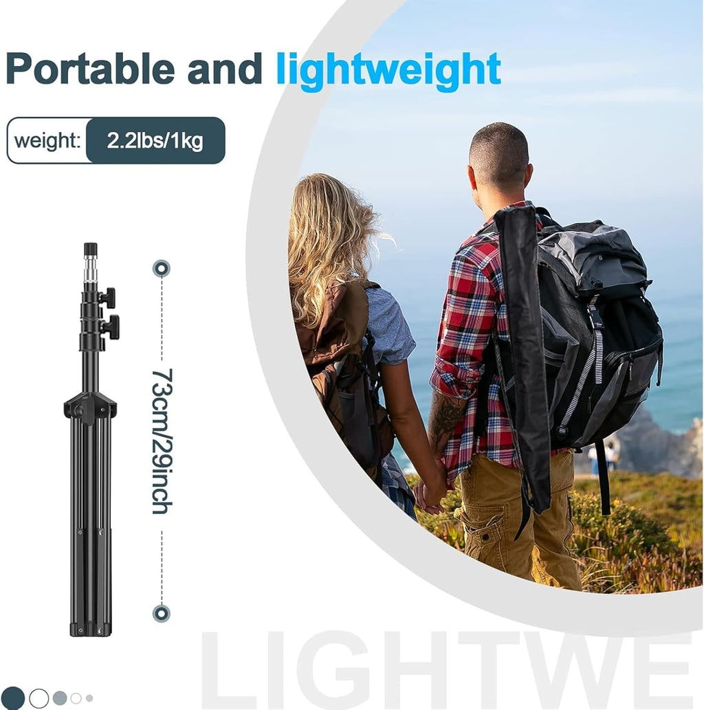 EMART 7Ft Light Stand 2-Pack | Portable Aluminum Tripods for Studio