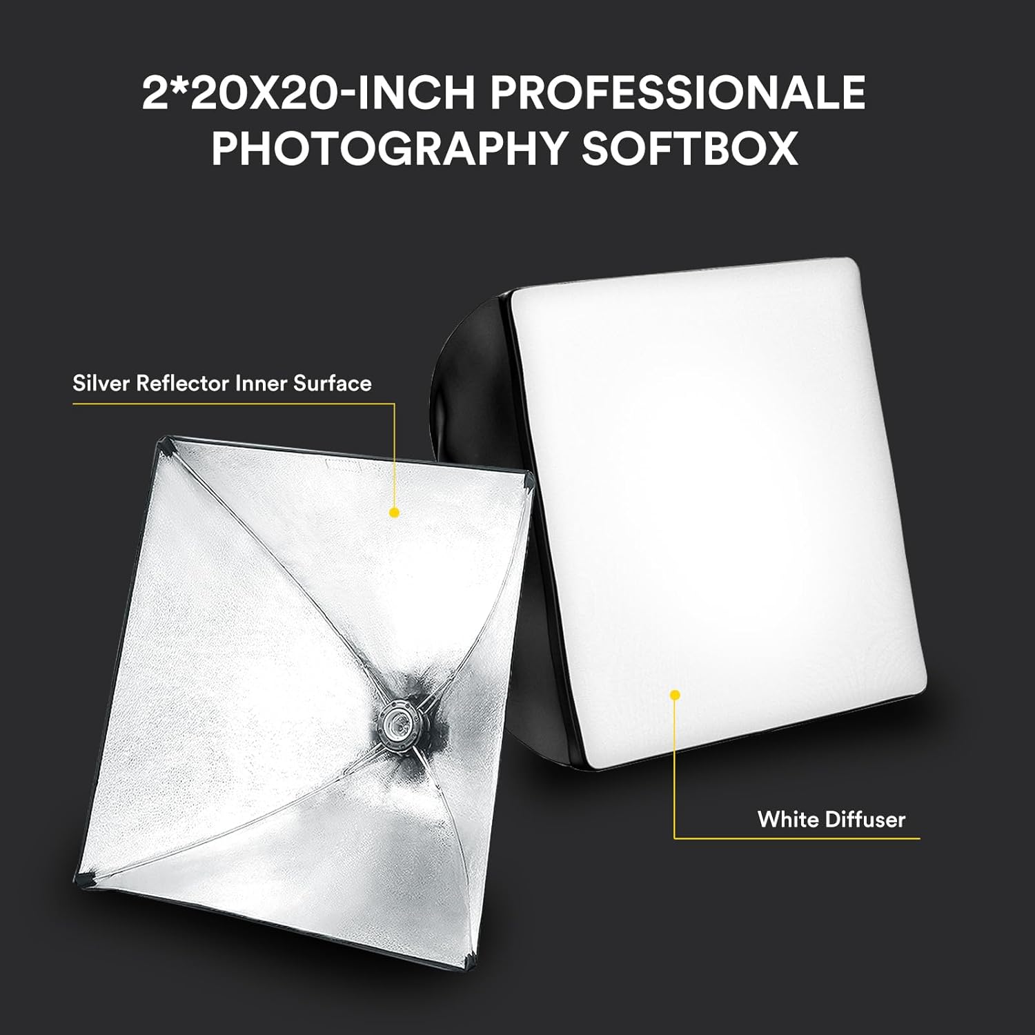 RALENO Softbox Lighting Kit | 2-Pack 50W LED 5500K Photography Studio Lights
