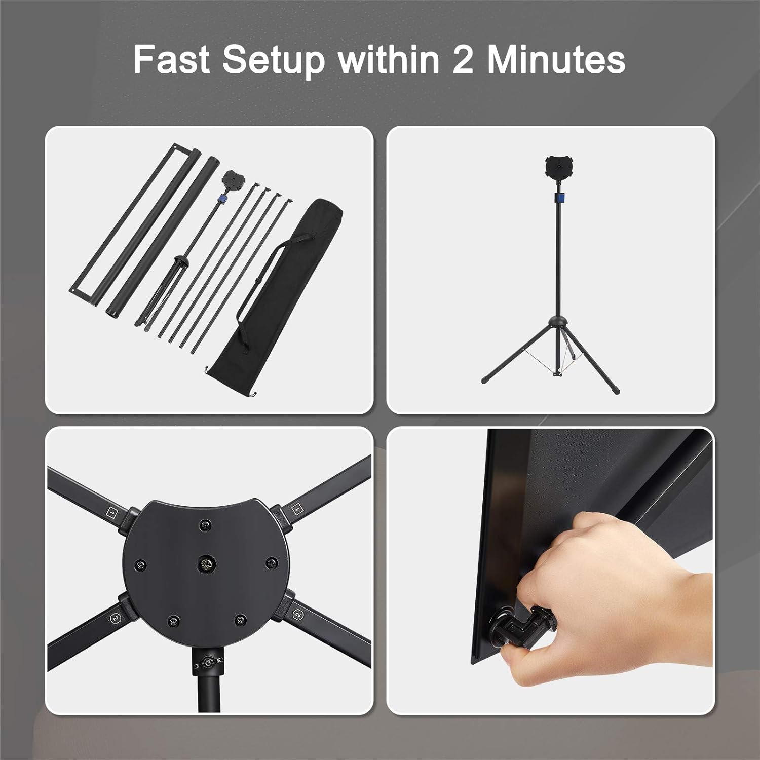 Excelimage 100 Inch Projector Screen with Stand | Portable 16:9 Tripod