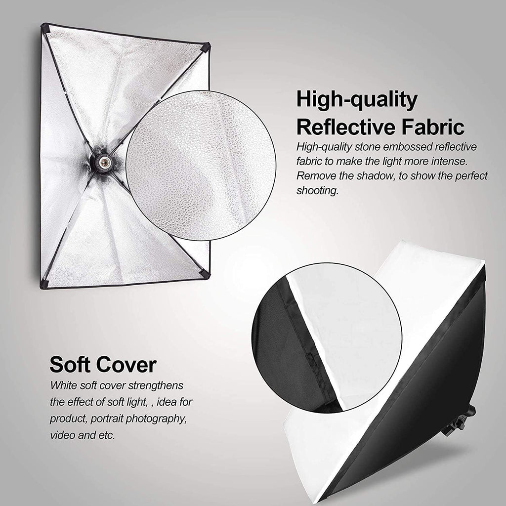 EMART 20x28 Softbox Lighting Kit – 50W LED Studio Light with Stand