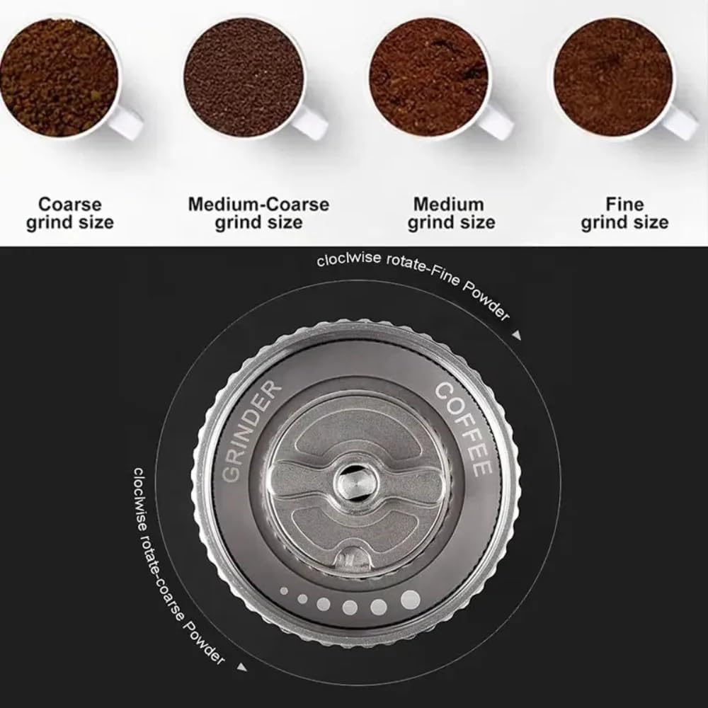 COFFA Manual Coffee Grinder | Stainless Steel Burr Hand Crank Portable