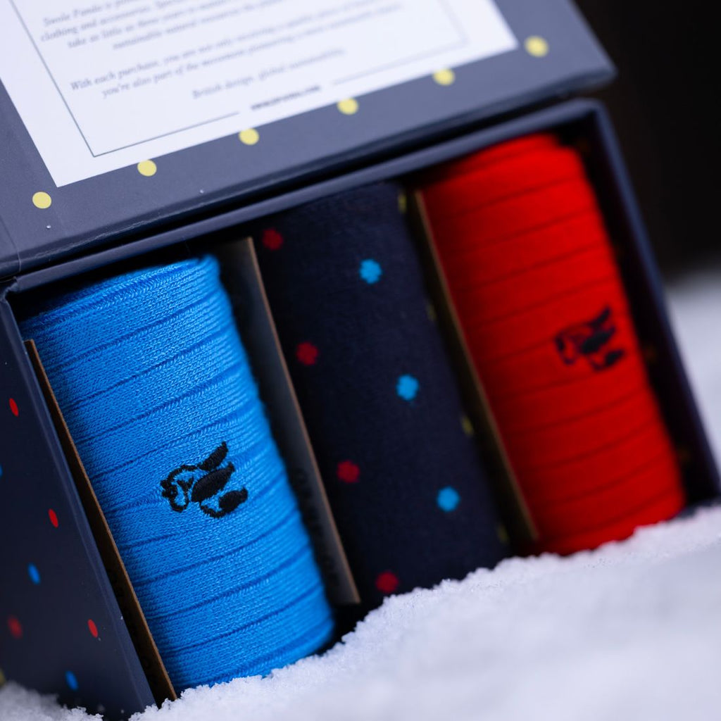 Swole Panda Men's Bamboo Socks Gift Box – 3 Pair Multi Spot Set